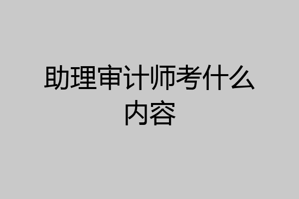 助理审计师考什么内容