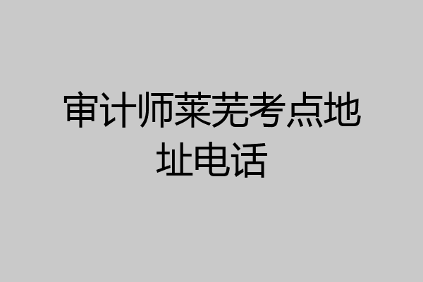 审计师莱芜考点地址电话