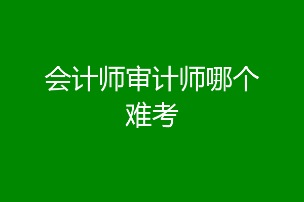 会计师审计师哪个难考