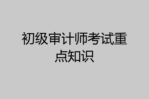 初级审计师考试重点知识