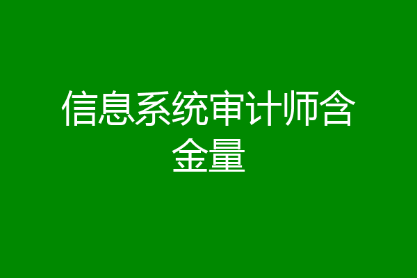 信息系统审计师含金量