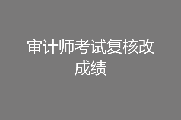 审计师考试复核改成绩