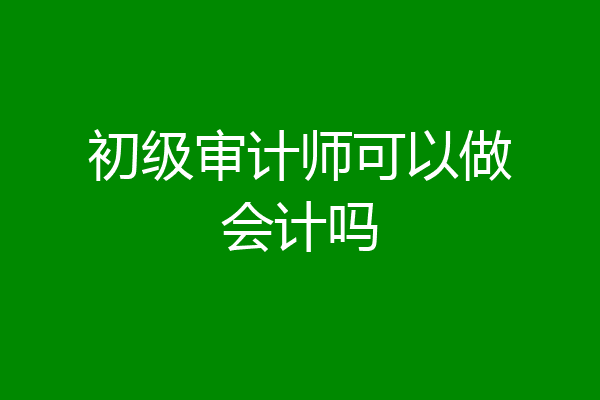 初级审计师可以做会计吗