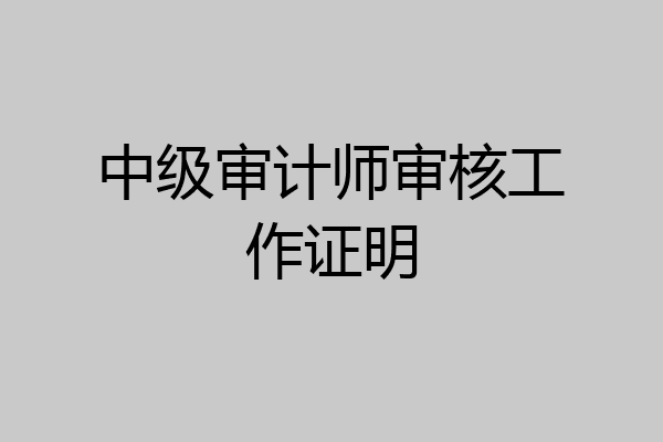 中级审计师审核工作证明
