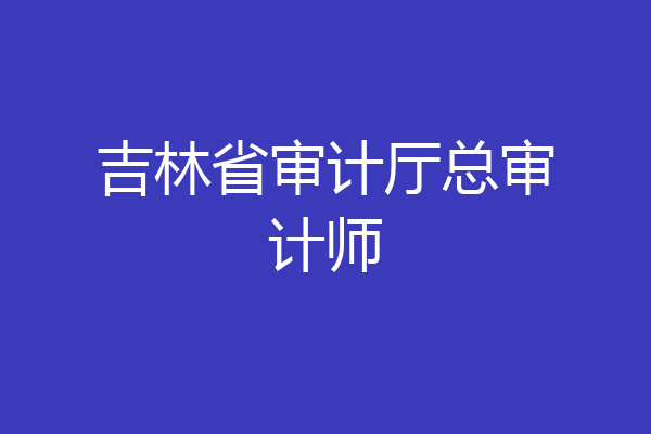 吉林省审计厅总审计师