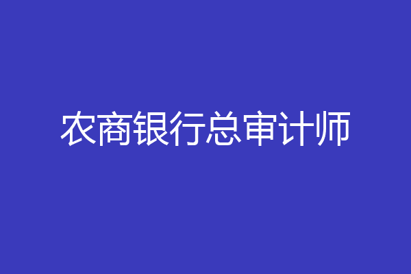 农商银行总审计师