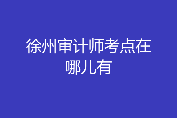 徐州审计师考点在哪儿有