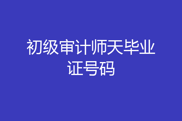 初级审计师天毕业证号码