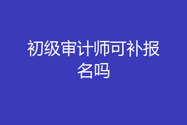 初级审计师可补报名吗