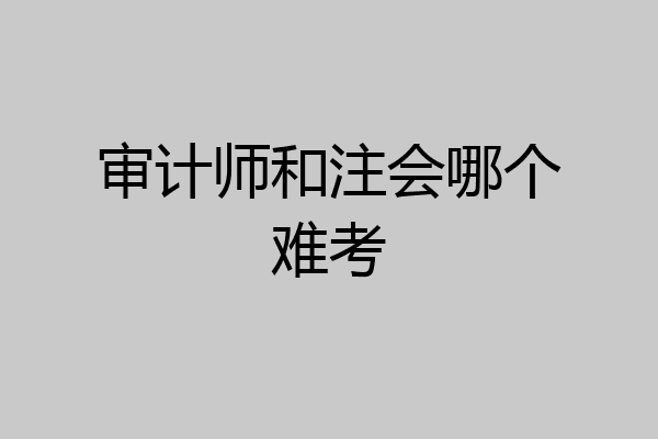 审计师和注会哪个难考