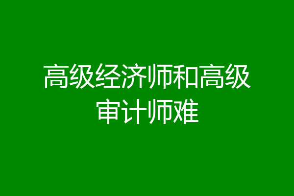 高级经济师和高级审计师难