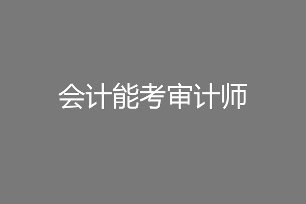 会计能考审计师