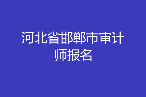 河北省邯郸市审计师报名