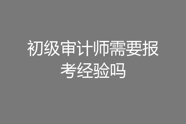 初级审计师需要报考经验吗