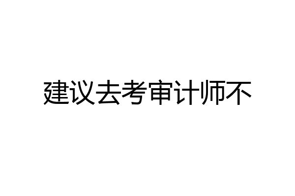 建议去考审计师不