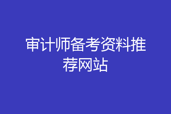 审计师备考资料推荐网站