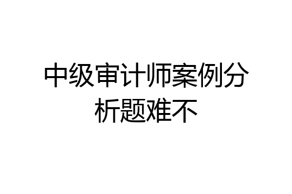 中级审计师案例分析题难不