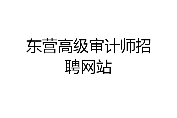 东营高级审计师招聘网站