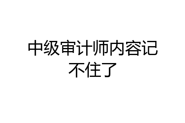 中级审计师内容记不住了