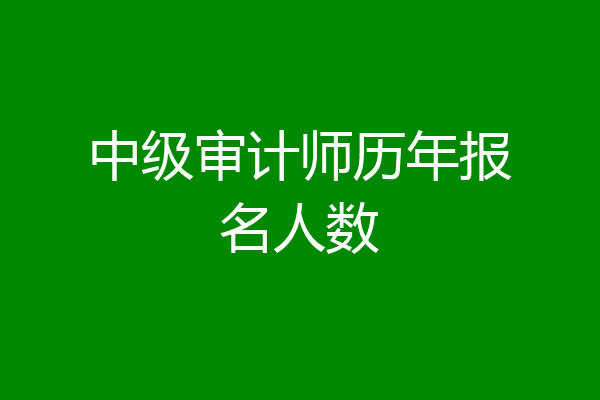 中级审计师历年报名人数