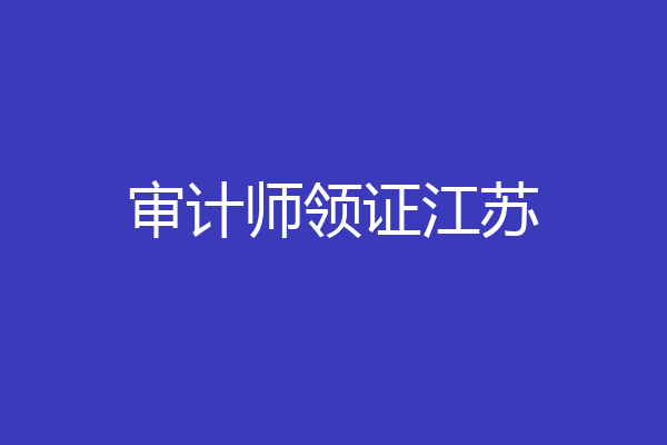 审计师领证江苏