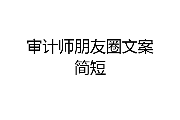 审计师朋友圈文案简短