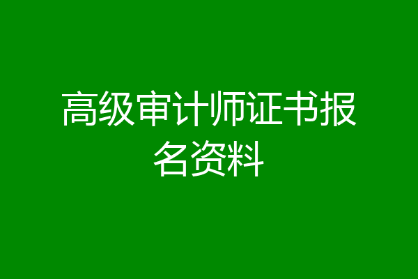 高级审计师证书报名资料