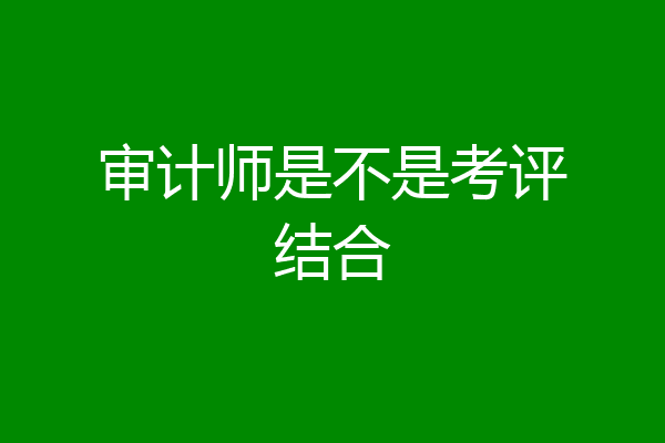 审计师是不是考评结合