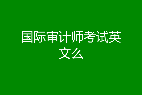 国际审计师考试英文么
