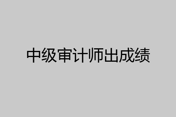 中级审计师出成绩