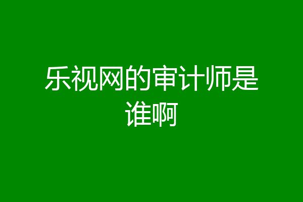 乐视网的审计师是谁啊