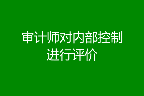 审计师对内部控制进行评价