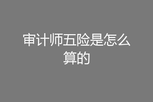 审计师五险是怎么算的