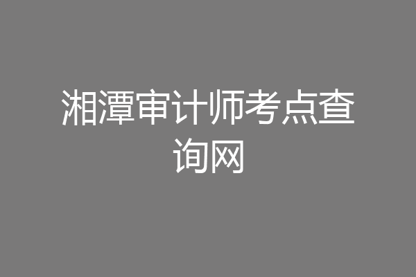 湘潭审计师考点查询网