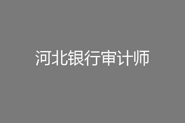 河北银行审计师