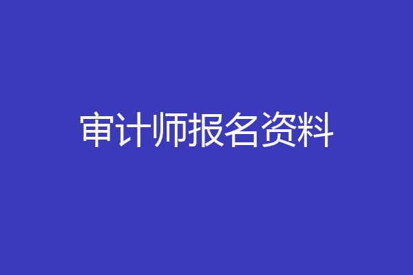 审计师报名资料