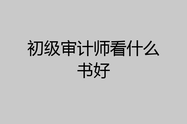 初级审计师看什么书好