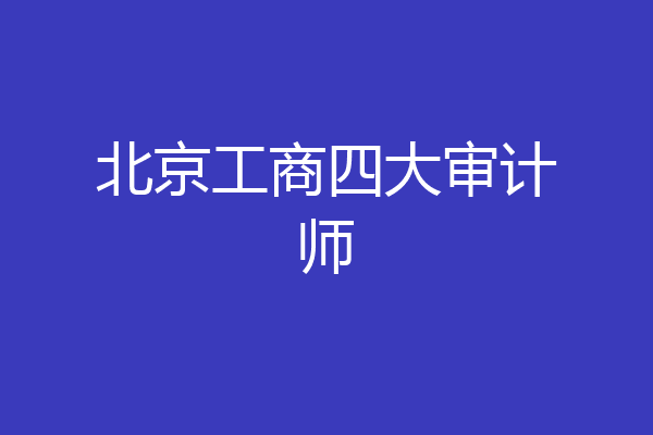 北京工商四大审计师