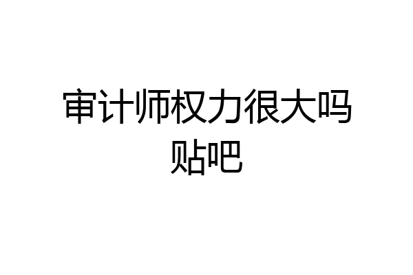 审计师权力很大吗贴吧