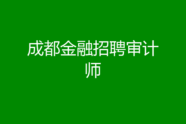 成都金融招聘审计师