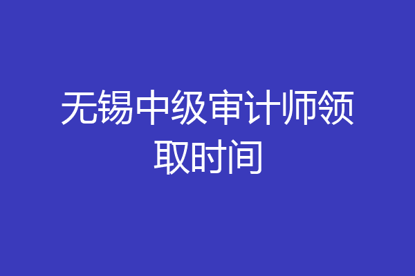 无锡中级审计师领取时间