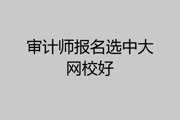 审计师报名选中大网校好