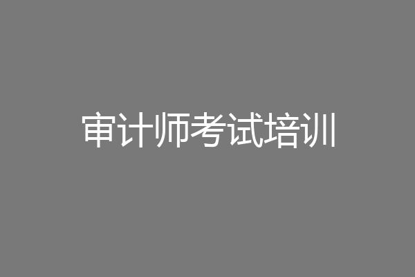 审计师考试培训