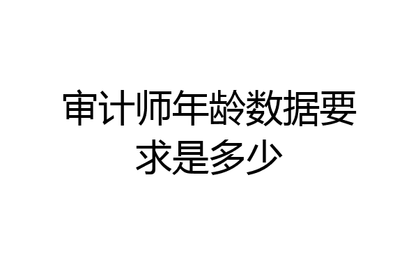 审计师年龄数据要求是多少