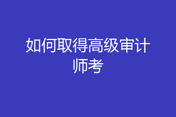 如何取得高级审计师考