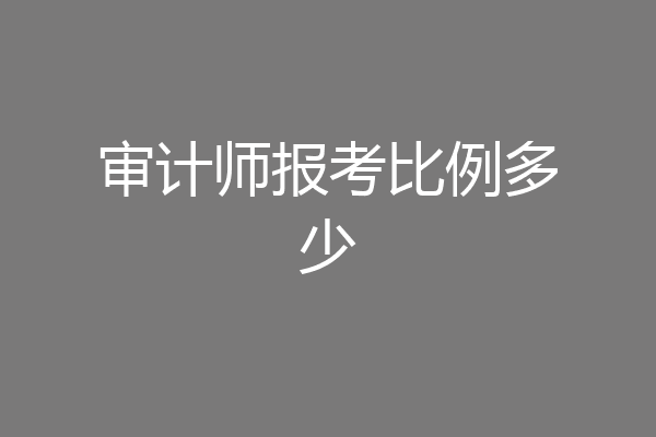 审计师报考比例多少