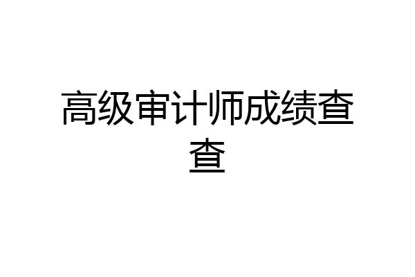 高级审计师成绩查查