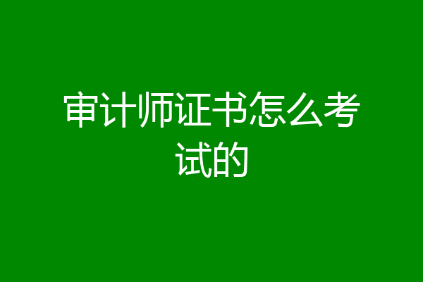 审计师证书怎么考试的