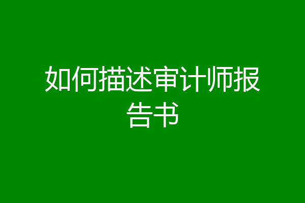 如何描述审计师报告书