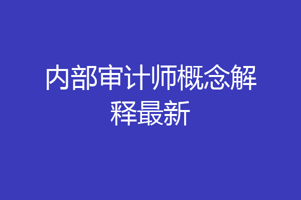 内部审计师概念解释最新